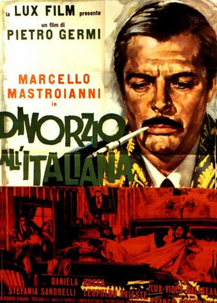 Divorzio all’italiana (1961) jest jednym z najsłynniejszych filmów włoskiej komedii.